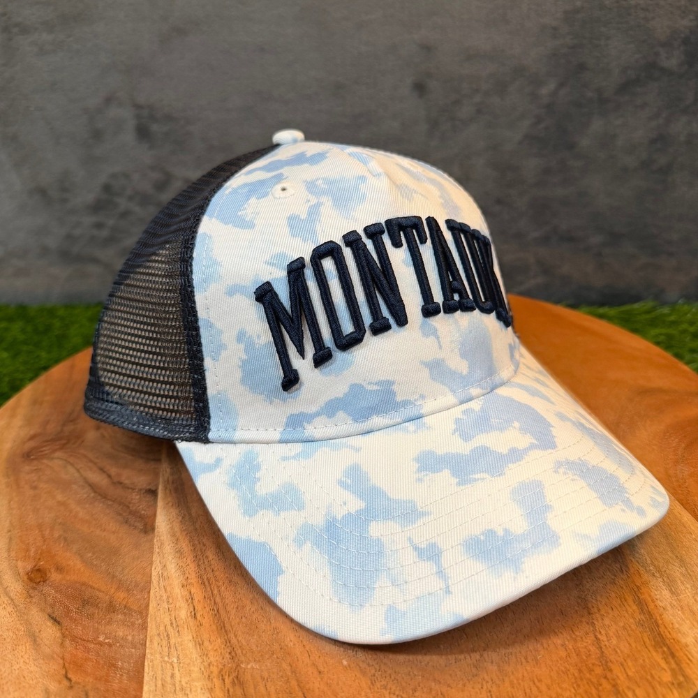 Gear For Sports Montauk Trucker Hat Mens One Size White Blue Cloud Print Mesh